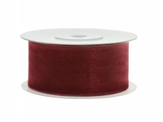 Commander Maintenant Ruban Organdi 40 mm Bordeaux x 20 mètres