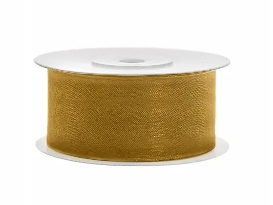 Ruban Organza 38 mm Doré x 25 mètres Offre Spéciale