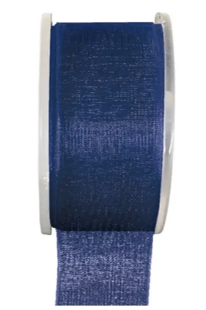 Ruban Organza 40 mm Bleu marine x 20 mètres Top Vente