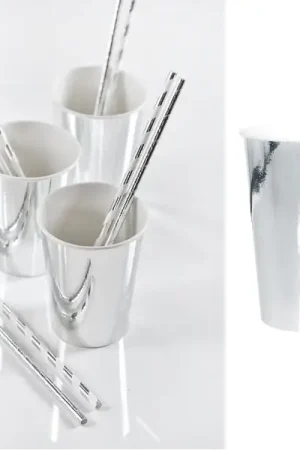 Soldes Gobelet en carton Métallisé Argent x 10 pièces