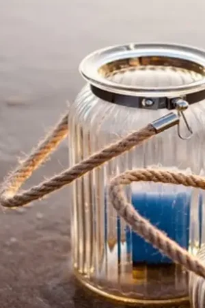Dernier Modèle Lanterne mariage en verre avec corde