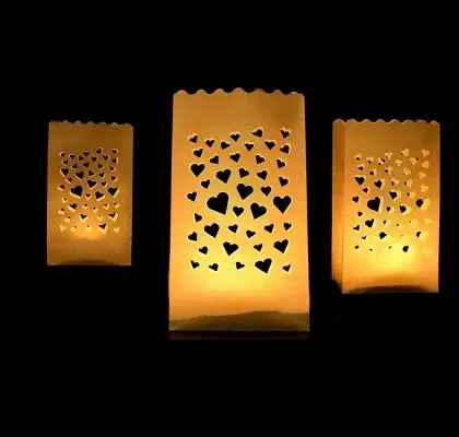 Lanterne Photophore mariage avec Petits coeurs x 10 pièces Promotion