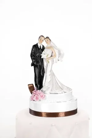 Couple de mariés avec ruban satin Chocolat Meilleur Choix