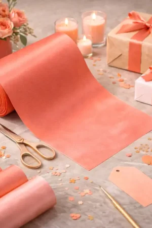 Vente Directe Ruban satin large Corail 16cm x 9 mètres