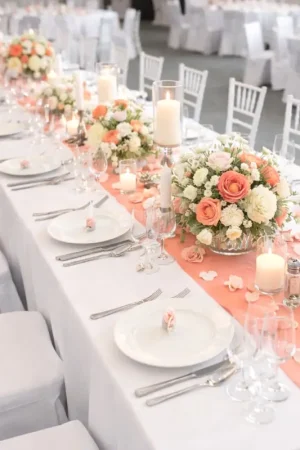 Meilleur Prix Chemin de table en tissu intissé Corail 30cm x 10m