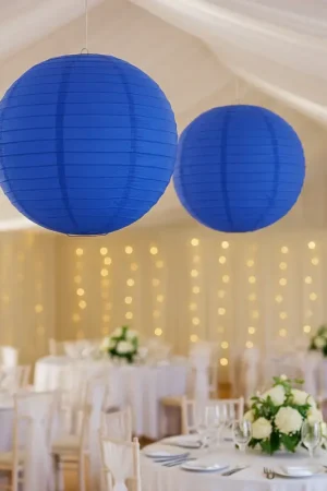 Prix Choc Boule en papier mariage Bleu roi 30cm x 2 pièces