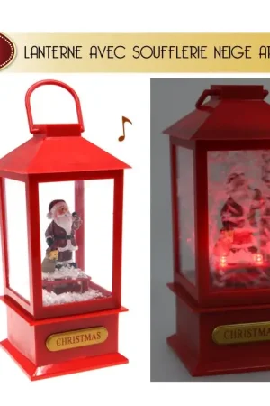Lanterne de noel lumineuse et musicale avec soufflerie Nouvelle Collection