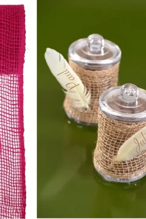 Soldes Ruban mariage en jute Fuchsia 70mm