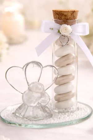 Haute Qualité Eprouvette dragees mariage avec double coeurs
