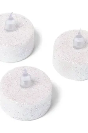 Bougie Chauffe Plat Led Pailleté Blanche x 3 pièces Remise