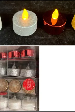 Bougie Chauffe Plat Led Pailleté x 3 pièces Petit Prix