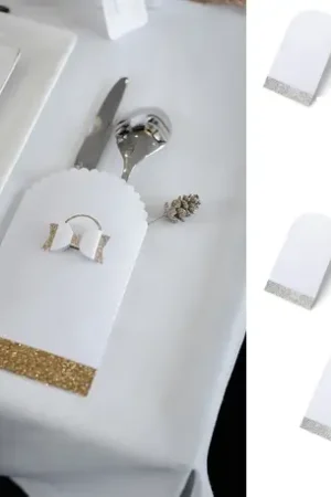 Quantité Limitée Porte couvert Avec paillettes Argent x 8 pièces
