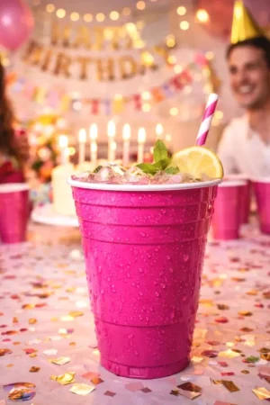 Gobelet Americain Fuchsia Réutilisable50cl x10 pièces Pas Cher