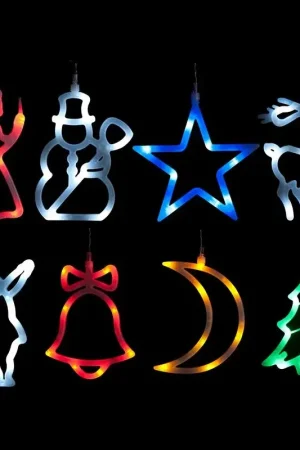 Decoration de noel lumineuse silhouette pour fenetre 8 LED Dernière Chance