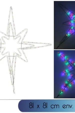 Promotion Etoile Lumineuse Géante Polaire de Noel Multicolore 81cm