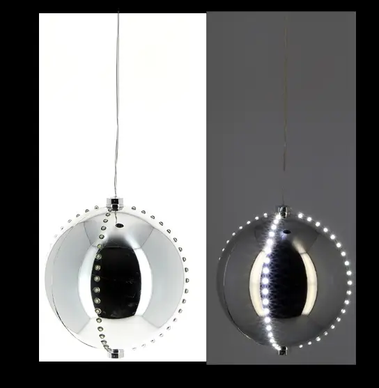 Prix Promo Boule lumineuse Digital Argent 72 LED Blanc Froid