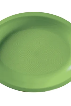 Assiette plastique Ovale Vert anis 25cm x 50 pièces Meilleur Choix