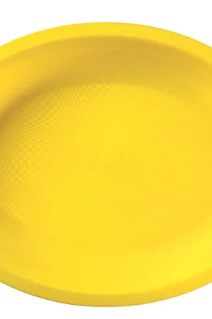Assiette plastique Ovale Jaune 25cm x 50 pièces Retour Gratuit