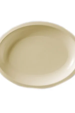 Dernière Chance Assiette plastique Ovale Ecru 25cm x 50 pièces