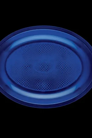 Assiette plastique Ovale Bleu roi transparent 25cm x 50 pièces Livraison Express