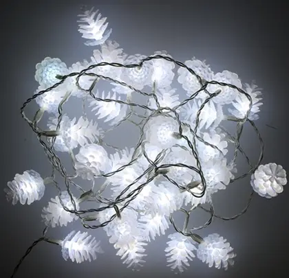 Guirlande lumineuse 40 LED Pomme de pin Blanc Bon Marché