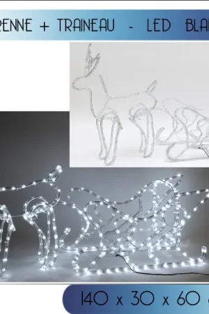 Grand renne lumineux avec son traineau 336LED Prix Promo
