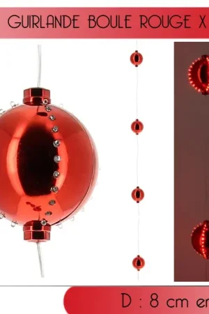 Guirlande lumineuse 4 boules Rouge 44 LED Rouge Offre Du Jour