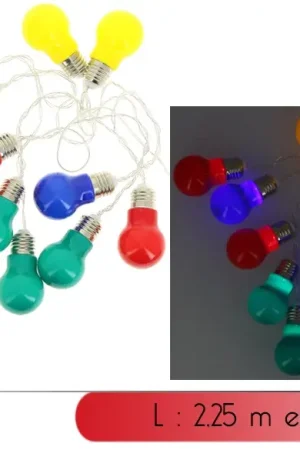 Livraison Express Guirlande lumineuse a pile 10 LED Ampoule Multicolore