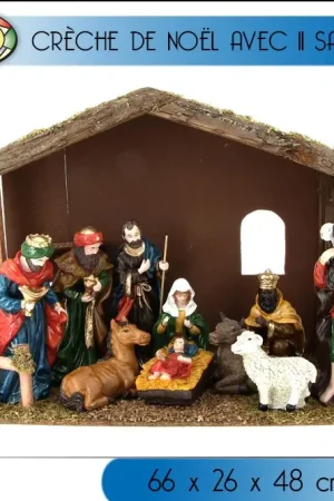 Crèche De Noel Classique avec 10 Santons Offre Limitée