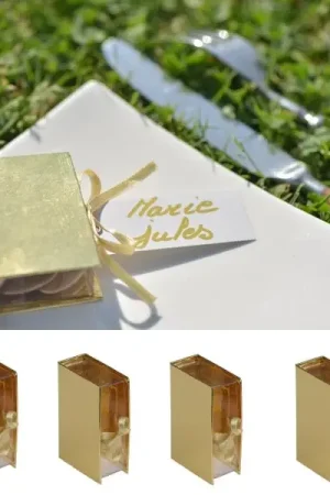 Boite a dragées mariage Livre Doré x 4 pièces Prix Bas