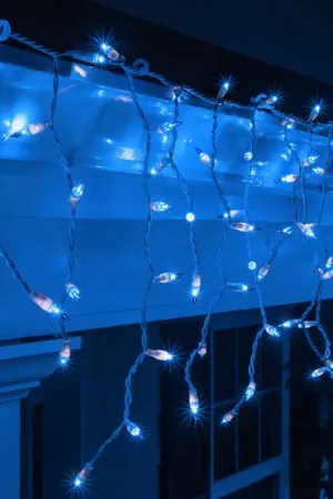 Guirlande lumineuse stalactite 6 mètres Bleu Froid 360 LED Authentique