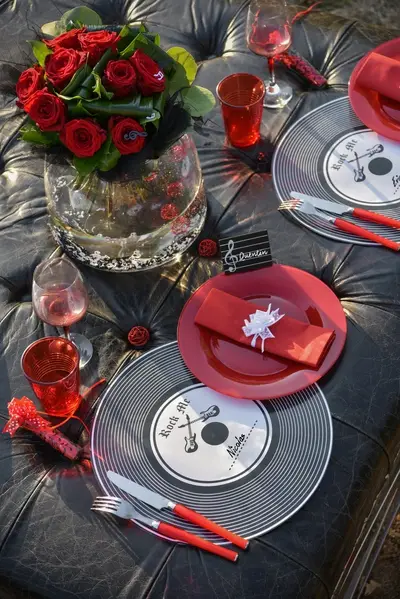Set de table Vintage disque Vinyl 34cm x 6 Meilleur Prix