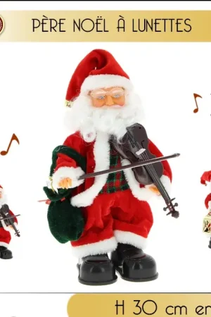 Acheter En Ligne Pere noel automate Musicien 30cm