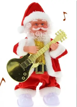 Pere noel automate Guitariste Pieds Lumineux Bon Marché
