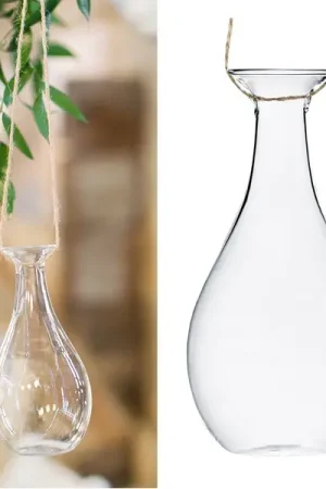 Grande bouteille en verre avec ficelle de jute Solde