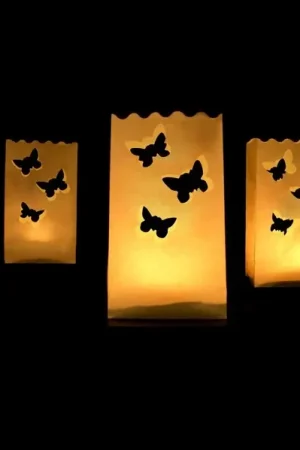 Réduction Lanterne Photophore mariage avec Petit Papillon x 10 pièces