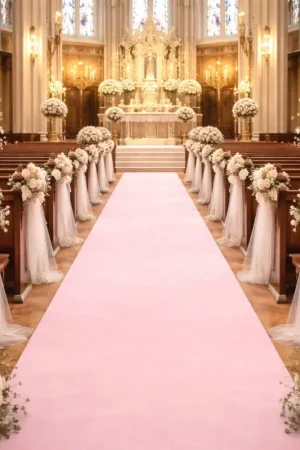 Livraison Express Tapis d'Eglise Rose Géant de 15 mètres