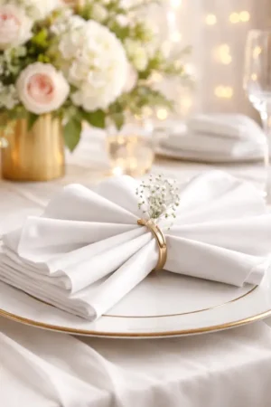Prix Promo 6 Serviettes de table tissus 50x50 Blanche