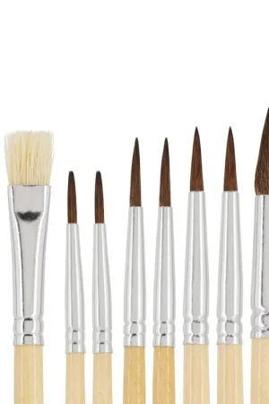 Pinceaux d''écolier VBS NATURE, set de 10 Quantité Limitée