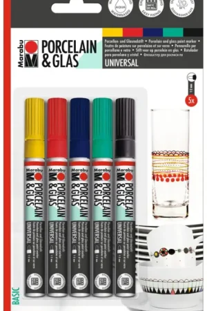 Satisfait Ou Remboursé PORCELAIN & GLAS painter Marabu, set de 5
