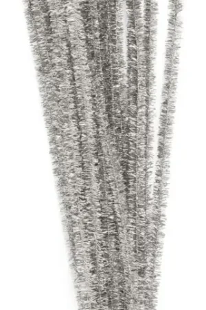 Fil chenille VBS « Argent », Ø 8 mm, 50 cm, 10 pc. Certifié