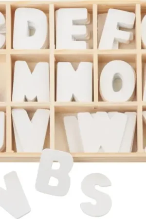 Set de lettres en bois VBS « Assorties - Blanc », 156 pièces Nouveauté