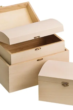 VBS Coffre en bois, set de 3 pièces Prix Promo