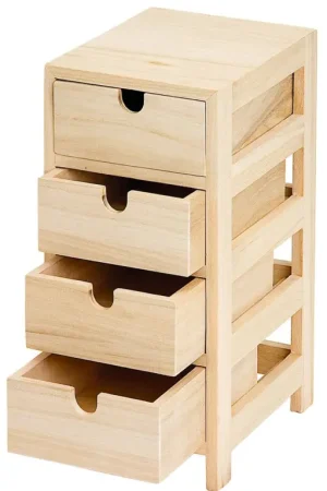 Meilleur Choix Tour VBS avec 4 tiroirs en bois, 30 x 14 x 15,5 cm