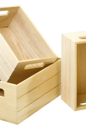 VBS Caisses en bois, lot de 3 Offre Spéciale