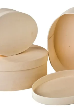 Boîtes en aggloméré VBS « Ovale », set de 3 Prix Choc
