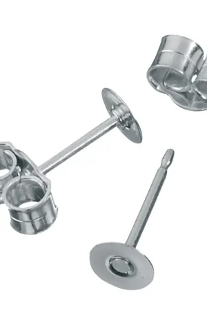 Meilleur Choix Clous d'oreilles avec disque Argent 925, 2 pc.