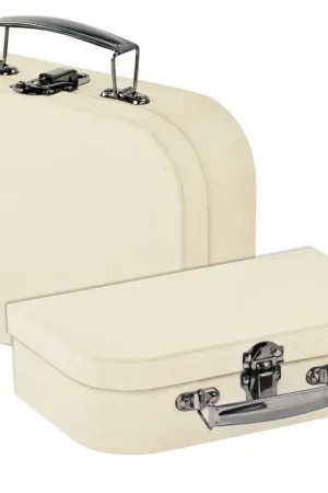 Valises VBS, set de 2, en carton de couleur crème Promotion Saisonnière