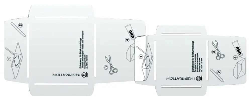 Set de gabarits pour enveloppes carrées, 2 pc. Dernier Modèle
