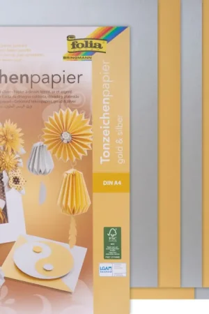 Meilleur Choix Bloc de papier d'argile or/argent mat, DIN A4